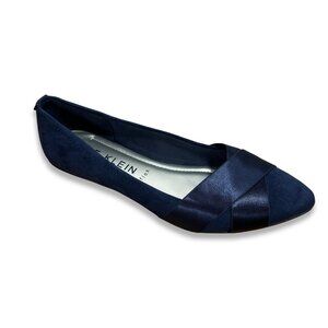 ANNE KLEIN Oalise Ballet Flats Navy Criss Cross Elastic Slip On Size 9.5